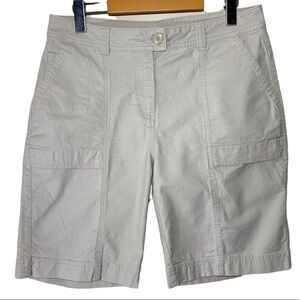 𝅺woolrich Vintage Cotton Bermuda Stone/Tan Sz 8 Relax Fit Denim Shorts